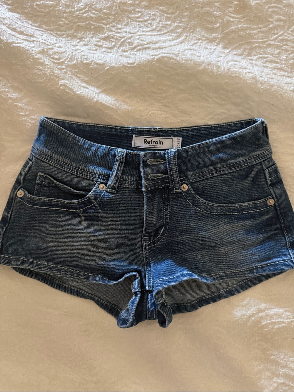 Low Rise Dark Blue Denim Women’s Shorts